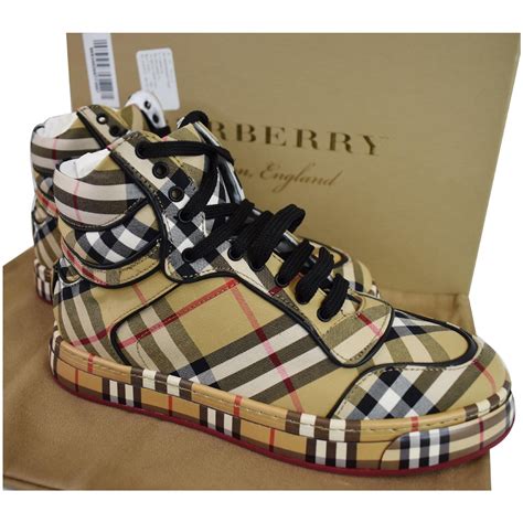 burberry vintage check high-top sneakers|authentic burberry sneakers.